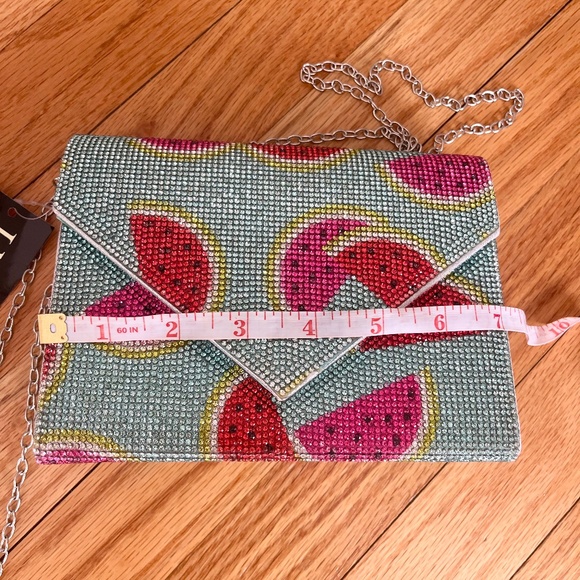 NWT Watermelon Print Crystal Clutch with Detachable Strap - Picture 8 of 10